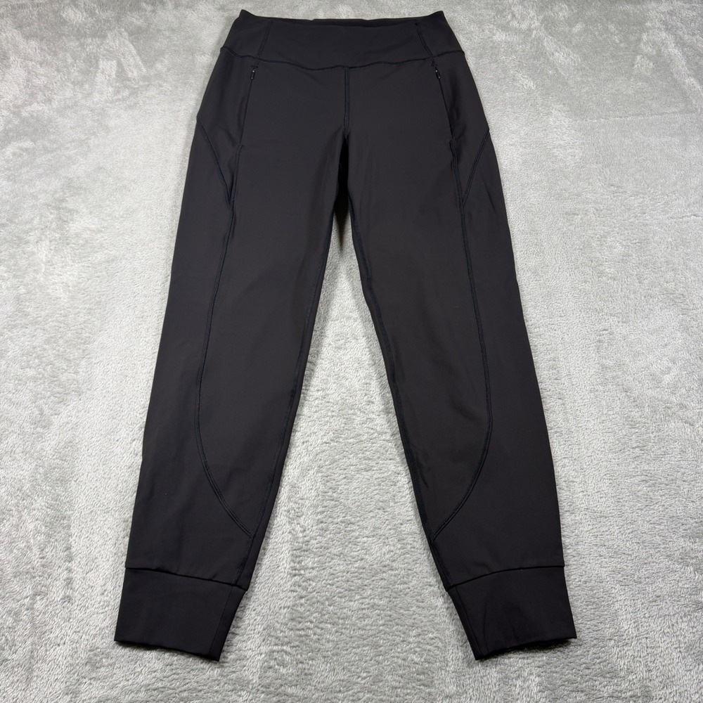Athleta Rainier Jogger Women XS Black‎ High Rise Fleece Lined Activewear
